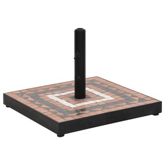 Parasolvoet vierkant 12 kg terracottakleurig wit 1
