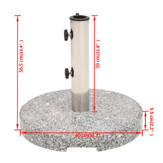 Parasolvoet rond 20 kg graniet 9