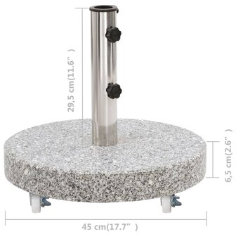 Parasolvoet rond 30 kg graniet grijs 5