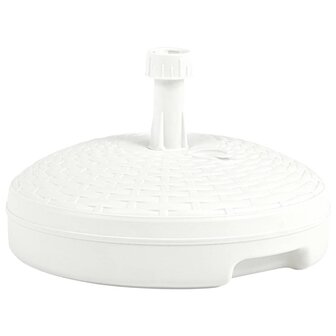 Parasolvoet gevuld met zand/water 20 L kunststof rattan wit 1