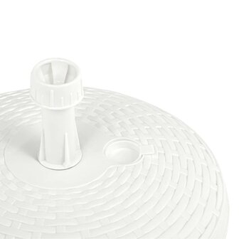 Parasolvoet gevuld met zand/water 20 L kunststof rattan wit 5