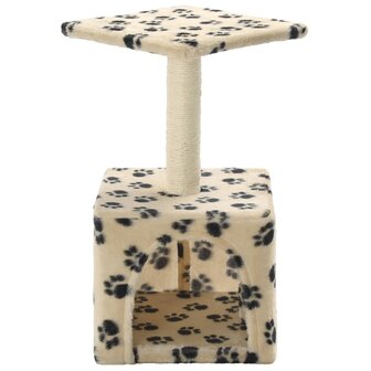 Kattenkrabpaal met sisal krabpaal 55 cm pootafdrukken beige 3