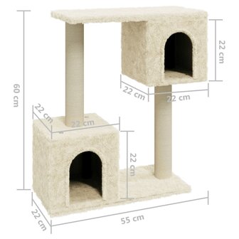 Kattenkrabpaal met sisal krabpalen 60 cm cr&egrave;mekleurig 6