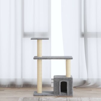 Kattenkrabpaal met sisal krabpalen 70 cm lichtgrijs 1