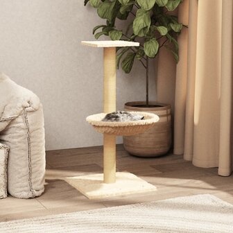 Kattenmeubel met sisal krabpaal 74 cm cr&egrave;mekleurig 1