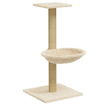 Kattenmeubel met sisal krabpaal 74 cm cr&egrave;mekleurig 2