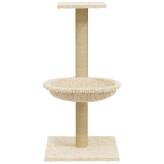 Kattenmeubel met sisal krabpaal 74 cm cr&egrave;mekleurig 4