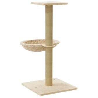 Kattenmeubel met sisal krabpaal 74 cm cr&egrave;mekleurig 6