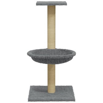 Kattenmeubel met sisal krabpaal 74 cm lichtgrijs 4