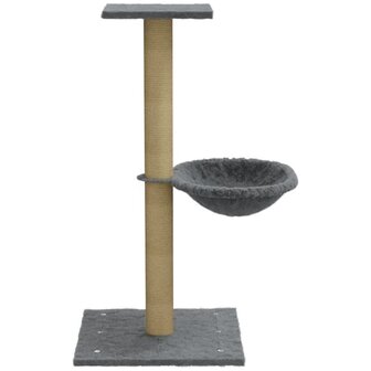 Kattenmeubel met sisal krabpaal 74 cm lichtgrijs 5