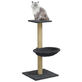 Kattenmeubel met sisal krabpaal 74 cm donkergrijs 3