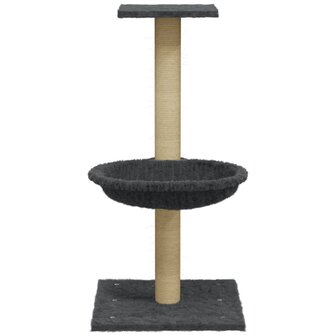Kattenmeubel met sisal krabpaal 74 cm donkergrijs 4
