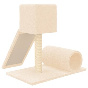 Kattenmeubel met sisal krabpaal 59 cm cr&egrave;mekleurig 5