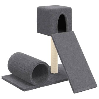 Kattenmeubel met sisal krabpalen 59 cm donkergrijs 2