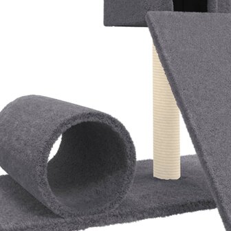 Kattenmeubel met sisal krabpalen 59 cm donkergrijs 6