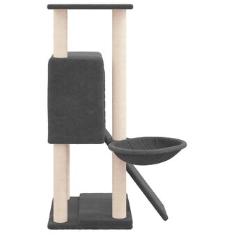 Kattenmeubel met sisal krabpalen 96 cm donkergrijs 4