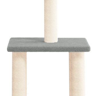 Kattenmeubel met sisal krabpalen 85,5 cm lichtgrijs 4