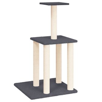 Kattenmeubel met sisal krabpalen 85,5 cm donkergrijs 2