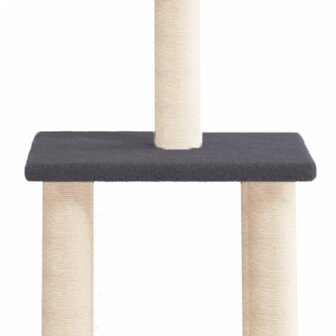 Kattenmeubel met sisal krabpalen 85,5 cm donkergrijs 4