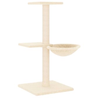 Kattenmeubel met sisal krabpalen 72 cm cr&egrave;mekleurig 2