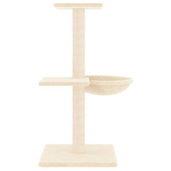 Kattenmeubel met sisal krabpalen 72 cm cr&egrave;mekleurig 4