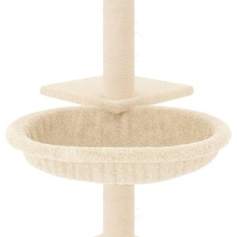 Kattenmeubel met sisal krabpalen 72 cm cr&egrave;mekleurig 6