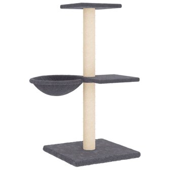 Kattenmeubel met sisal krabpalen 72 cm donkergrijs 5