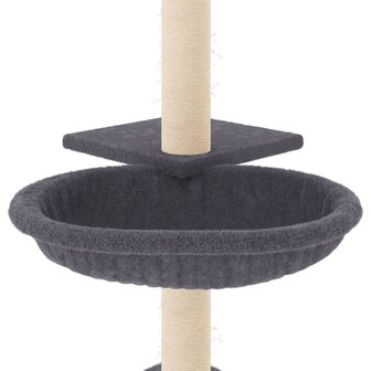 Kattenmeubel met sisal krabpalen 72 cm donkergrijs 6