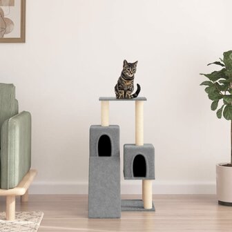 Kattenmeubel met sisal krabpalen 82 cm lichtgrijs 1