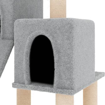 Kattenmeubel met sisal krabpalen 82 cm lichtgrijs 6