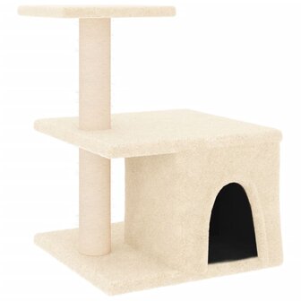 Kattenmeubel met sisal krabpalen 48 cm cr&egrave;mekleurig 2