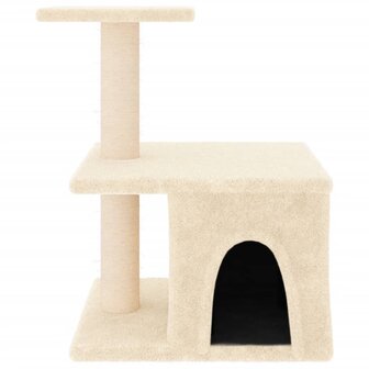 Kattenmeubel met sisal krabpalen 48 cm cr&egrave;mekleurig 3