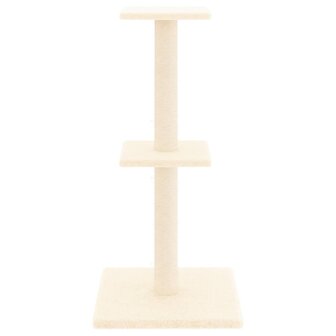 Kattenmeubel met sisal krabpalen 73 cm cr&egrave;mekleurig 3