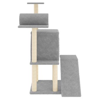 Kattenmeubel met sisal krabpalen 110,5 cm lichtgrijs  4