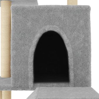 Kattenmeubel met sisal krabpalen 110,5 cm lichtgrijs  5