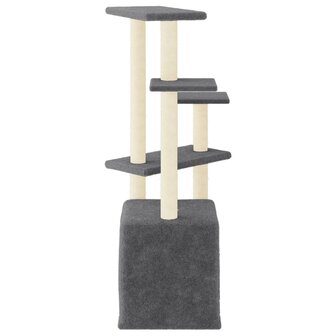 Kattenmeubel met sisal krabpalen 107,5 cm donkergrijs 4