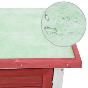Konijnenhok voor buiten met 1 deur hout rood 6