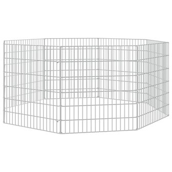 Dierenverblijf 8 panelen 54x60 cm gegalvaniseerd ijzer 2