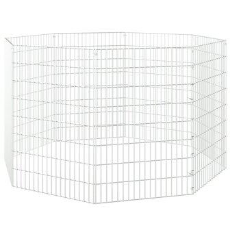 Dierenverblijf 8 panelen 54x80 cm gegalvaniseerd ijzer 4