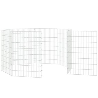 Dierenverblijf 8 panelen 54x80 cm gegalvaniseerd ijzer 5