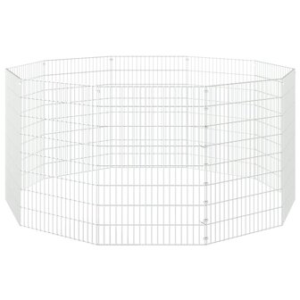 Dierenverblijf 10 panelen 54x80 cm gegalvaniseerd ijzer 4