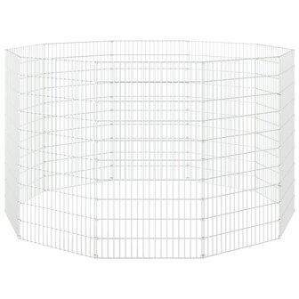 Dierenverblijf 10 panelen 54x100 cm gegalvaniseerd ijzer 4
