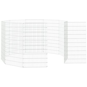 Dierenverblijf 10 panelen 54x100 cm gegalvaniseerd ijzer 5