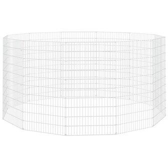 Dierenverblijf 12 panelen 54x100 cm gegalvaniseerd ijzer 2