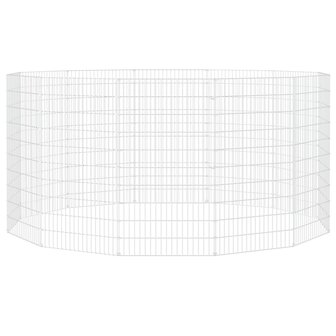 Dierenverblijf 12 panelen 54x100 cm gegalvaniseerd ijzer 4