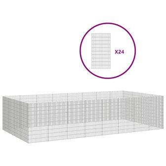 Dierenverblijf 24 panelen 54x100 cm gegalvaniseerd ijzer 2