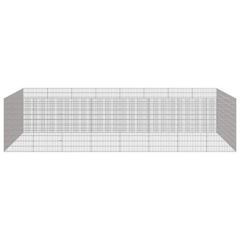 Dierenverblijf 24 panelen 54x100 cm gegalvaniseerd ijzer 4