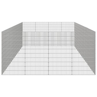 Dierenverblijf 24 panelen 54x100 cm gegalvaniseerd ijzer 5