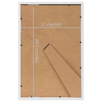 Fotolijsten 3 st voor tafel 21x29,7cm MDF wit 8