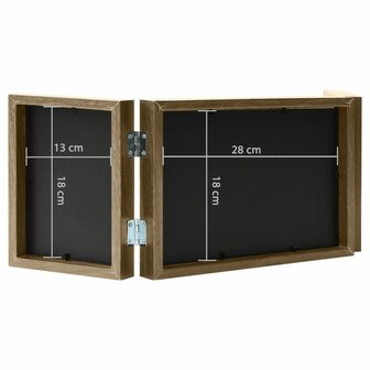 Fotolijst drieluik 28x18 cm+2x(13x18 cm) lichtbruin 7